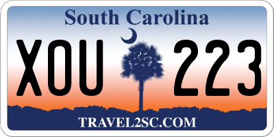 SC license plate XOU223