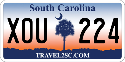 SC license plate XOU224
