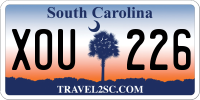 SC license plate XOU226