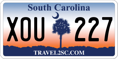 SC license plate XOU227