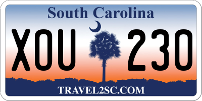 SC license plate XOU230