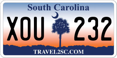 SC license plate XOU232