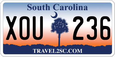SC license plate XOU236