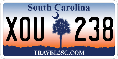 SC license plate XOU238