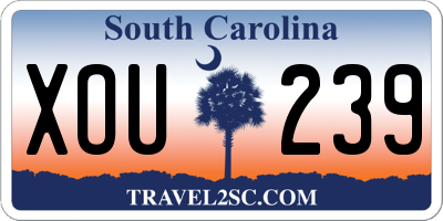 SC license plate XOU239