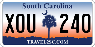 SC license plate XOU240