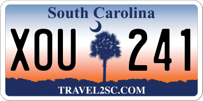 SC license plate XOU241