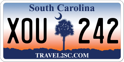 SC license plate XOU242