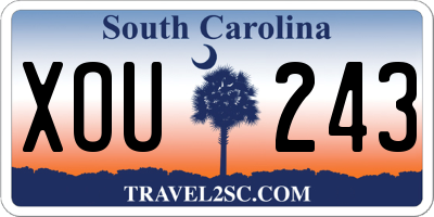 SC license plate XOU243