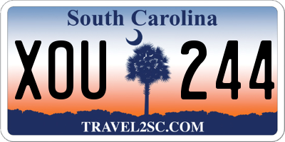 SC license plate XOU244