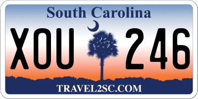 SC license plate XOU246