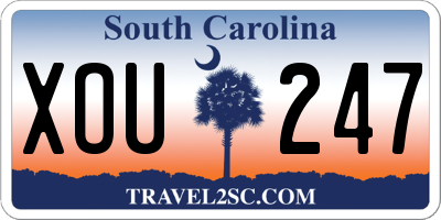 SC license plate XOU247