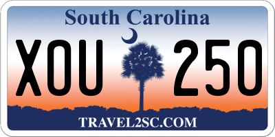 SC license plate XOU250