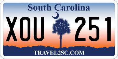 SC license plate XOU251