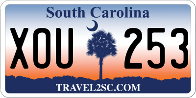 SC license plate XOU253