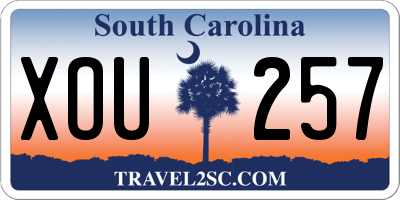 SC license plate XOU257