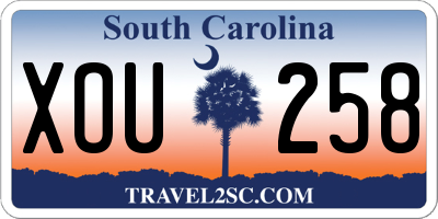 SC license plate XOU258
