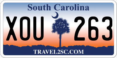 SC license plate XOU263