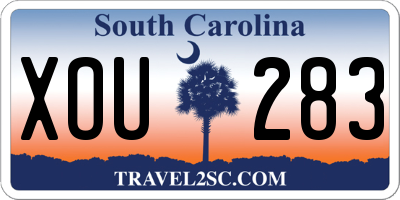 SC license plate XOU283