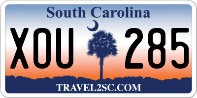 SC license plate XOU285