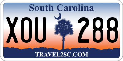 SC license plate XOU288