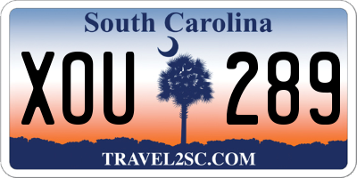 SC license plate XOU289