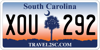 SC license plate XOU292