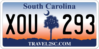 SC license plate XOU293