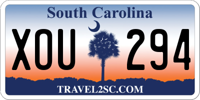 SC license plate XOU294