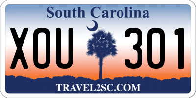 SC license plate XOU301