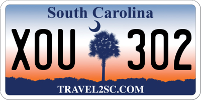 SC license plate XOU302