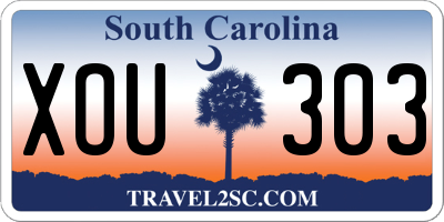 SC license plate XOU303