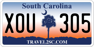 SC license plate XOU305