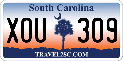 SC license plate XOU309