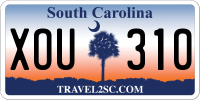 SC license plate XOU310