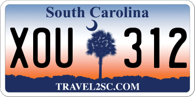 SC license plate XOU312
