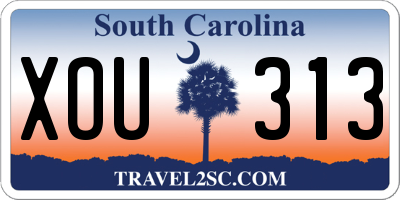 SC license plate XOU313