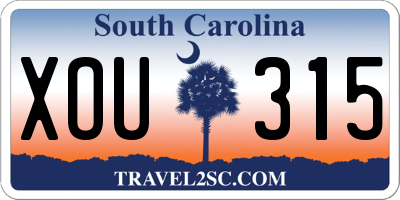 SC license plate XOU315