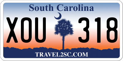 SC license plate XOU318