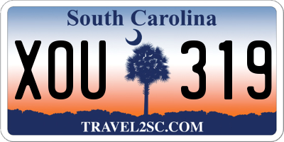 SC license plate XOU319