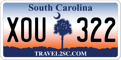 SC license plate XOU322