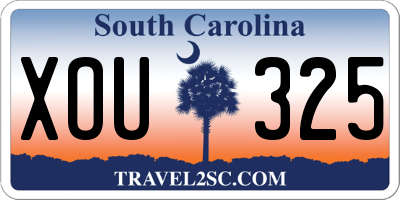 SC license plate XOU325