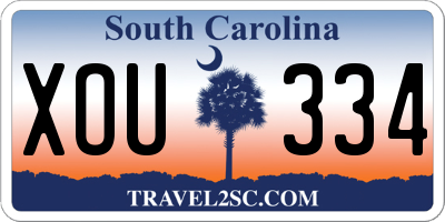 SC license plate XOU334