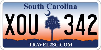 SC license plate XOU342