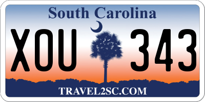 SC license plate XOU343