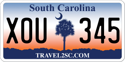 SC license plate XOU345