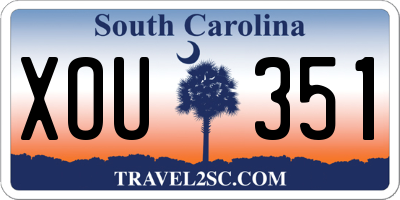 SC license plate XOU351