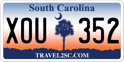 SC license plate XOU352