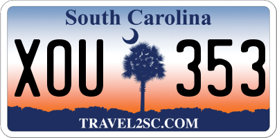 SC license plate XOU353