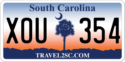 SC license plate XOU354
